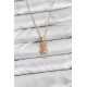 316L Çelik Zincir Gold Renk Teddy Bear Model Zirkon Taşlı Kadın Kolye