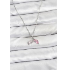 316L Çelik Zincir Gümüş Renk Balık Kuyruğu Model Zirkon Taşlı Kadın Kolye