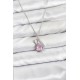 316L Çelik Zincir Gümüş Renk Pembe Kuğu Model Zirkon Taşlı Kadın Kolye
