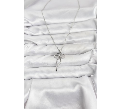 316L Çelik Zincir Gümüş Renk Fiyonk Model Kadın Kolye