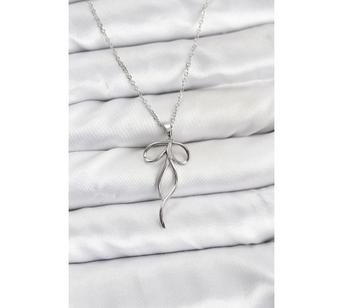 316L Çelik Zincir Gümüş Renk Fiyonk Model Kadın Kolye