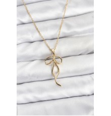 316L Çelik Zincir Gold Renk Fiyonk Model Kadın Kolye
