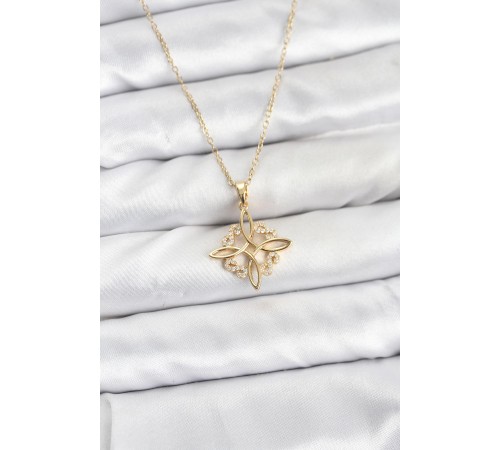 316L Çelik Zincir Gold Renk Sonsuzluk Model Zirkon Taşlı Kadın Kolye