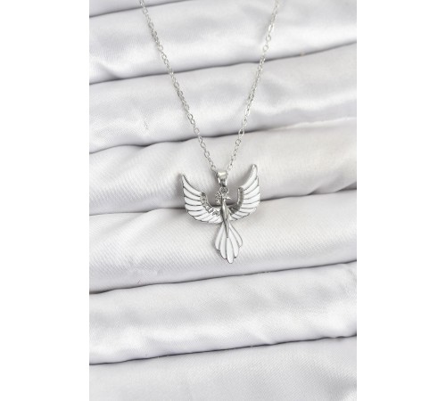 316L Çelik Zincir Gümüş Renk Anka Kuşu Model Kadın Kolye