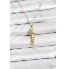 316L Çelik Zincir Gold Renk Balık Model Zirkon Taşlı Kadın Kolye