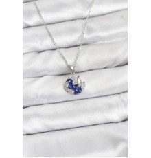 316L Çelik Zincir Gümüş Renk Gece Model Zirkon Taşlı Kadın Kolye