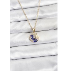 316L Çelik Zincir Gold Renk Gece Model Zirkon Taşlı Kadın Kolye