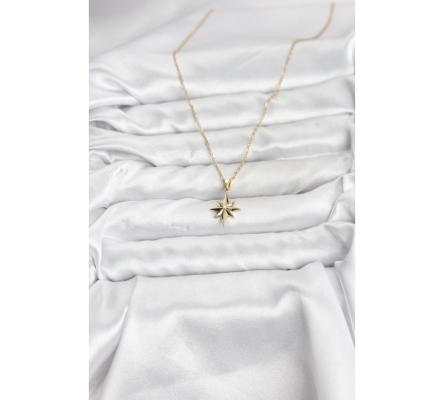 316L Çelik Zincir Gold Renk Kutup Yıldızı Model Kadın Kolye
