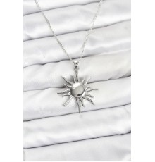 316L Çelik Zincir Gümüş Renk Güneş Model Kadın Kolye