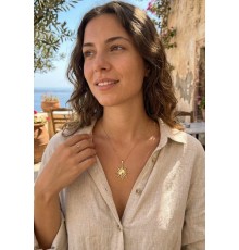 316L Çelik Zincir Gold Renk Güneş Model Kadın Kolye