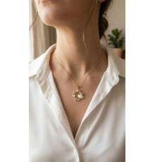 316L Çelik Zincir Gold Renk Deniz Tema Model Zirkon Taşlı Kadın Kolye