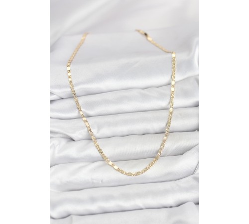 CM 14K Gold Renk Lazerli Zincir Model Kadın Kolye