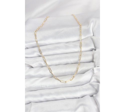 CM 14K Gold Renk Pirinç Ataç Zincir Kadın Kolye