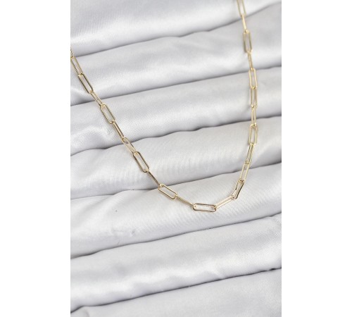 CM 14K Gold Renk Pirinç Ataç Zincir Kadın Kolye