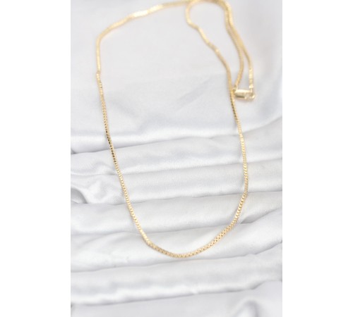 CM 14K Gold Renk Kare Zincirli Model 60 cm Kadın Kolye