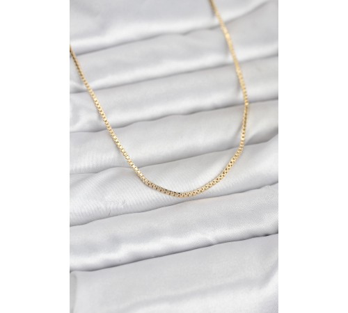 CM 14K Gold Renk Kare Zincirli Model 60 cm Kadın Kolye