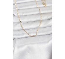 CM 14K Gold Renk Ezme Kalp Detaylı 60 cm Zincir Kadın Kolye