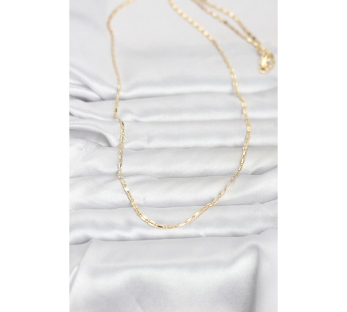 CM 14K Gold Renk Lazerli Zincir Model 60 cm Kadın Kolye