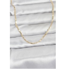 CM 14K Gold Renk Lazerli Zincir Model 60 cm Kadın Kolye