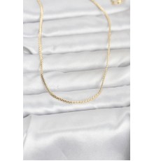 CM 14K Gold Renk Yassı Zincir Model 60 cm Kadın Kolye