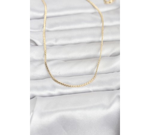 CM 14K Gold Renk Yassı Zincir Model 60 cm Kadın Kolye