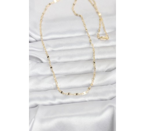 CM 14K Gold Renk Yassı Gemici Zincir Model 60 cm Kadın Kolye