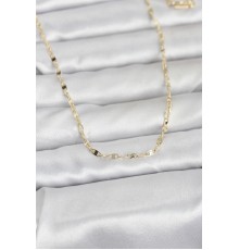 CM 14K Gold Renk Yassı Gemici Zincir Model 60 cm Kadın Kolye