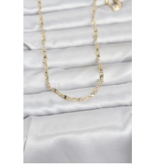 CM 14K Gold Renk Lazerli Gemici Zincir Model 60 cm Kadın Kolye