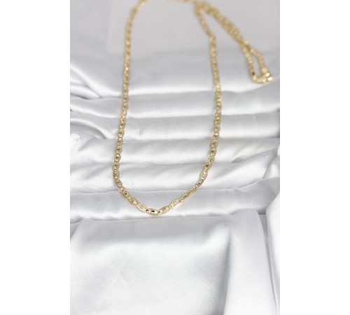 CM 14K Gold Renk Lazer Kesim Zincirli Model 60 cm Kadın Kolye