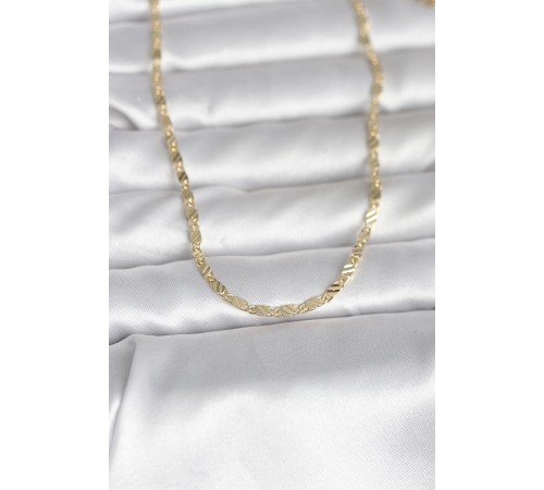 CM 14K Gold Renk Çizgi Lazer Model 60 cm Kadın Kolye