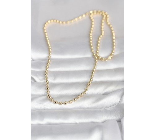 CM 14K Gold Renk Top Zincirli Model 60 cm Kadın Kolye