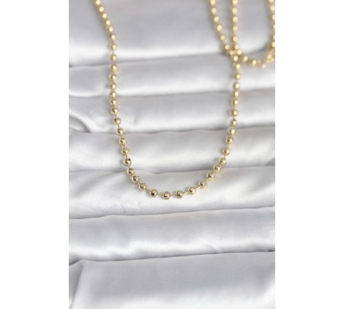 CM 14K Gold Renk Top Zincirli Model 60 cm Kadın Kolye