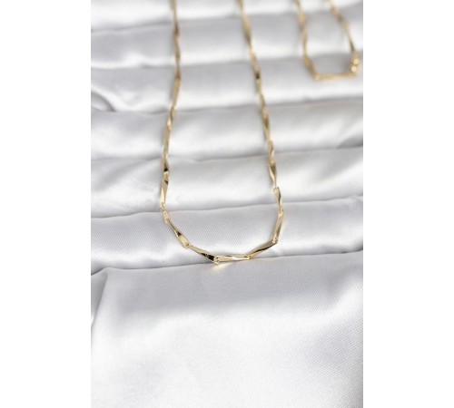 CM 14K Gold Renk Kesme Çubuk Zincirli Model 60 cm Kadın Kolye