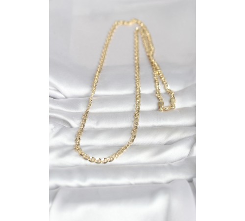 CM 14K Gold Renk Yassı Oval Zincirli Model 60 cm Kadın Kolye