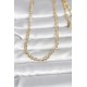 CM 14K Gold Renk Yassı Oval Zincirli Model 60 cm Kadın Kolye
