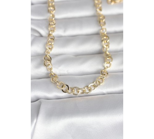 CM 14K Gold Renk Kalın Halka Zincirli 60 cm Kadın Kolye