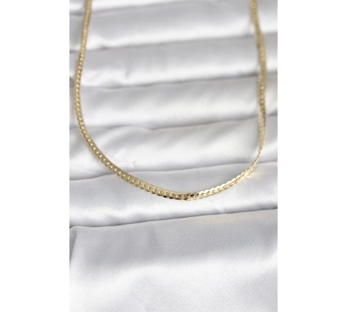 CM 14K Gold Renk Yassı Zincir Model 45 cm Kadın Kolye