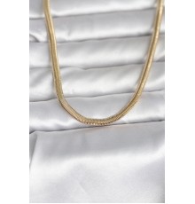 CM 14K Gold Renk Yassı Yılan Zincir Model 45 cm Kadın Kolye