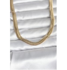 CM 14K Gold Renk Kalın Yassı Yılan Zincir Model 45 cm Kadın Kolye