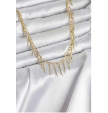 Pirinç Gold Renk Saçaklı Model Kadın Kolye