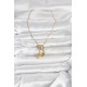 316L Çelik Gold Zirkon Taşlı Deniz Tema Charmlı Kadın Kolye