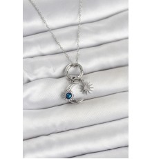 316L Çelik Gümüş Renk Gece Gündüz Tema Charmlı Kadın Kolye