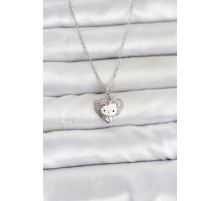 316L Çelik Zincir Gümüş Renk Kitty Model Kolye