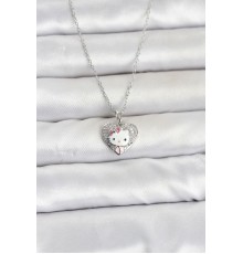 316L Çelik Zincir Gümüş Renk Kitty Model Kolye
