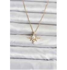 316L Çelik Zincir Gold Renk Kutup Yıldızı Model Kadın Kolye