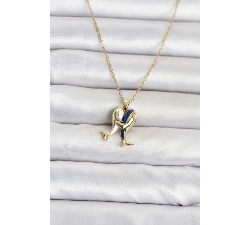 316L Çelik Zincir Gold Renk Dolphin Model Kadın Kolye