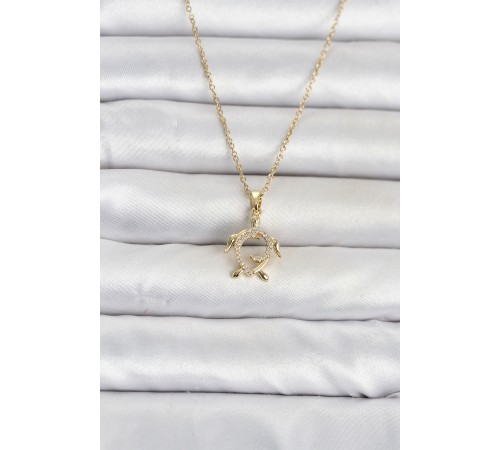 316L Çelik Zincir Gold Renk Caretta Caretta Model Kadın Kolye