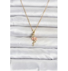 316L Çelik Zincir Gold Renk Flamingo Model Kadın Kolye