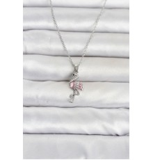 316L Çelik Zincir Gümüş Renk Flamingo Model Kadın Kolye