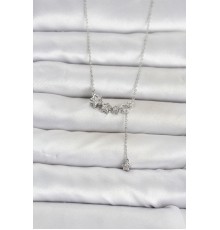 Pirinç Gümüş Renk Minimal Sallantılı Yıldız Model Kadın Kolye